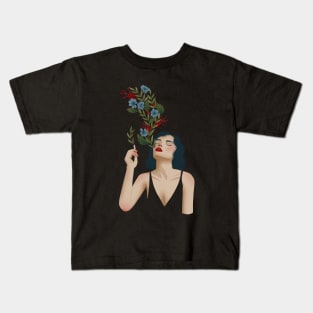 Smoking Flower Kids T-Shirt